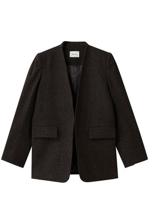 Tweed nocollar power jacket