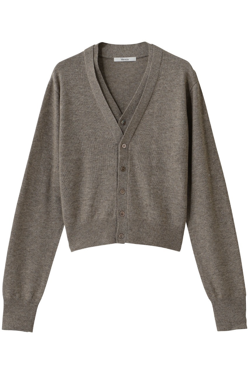Double collar knit cardigan