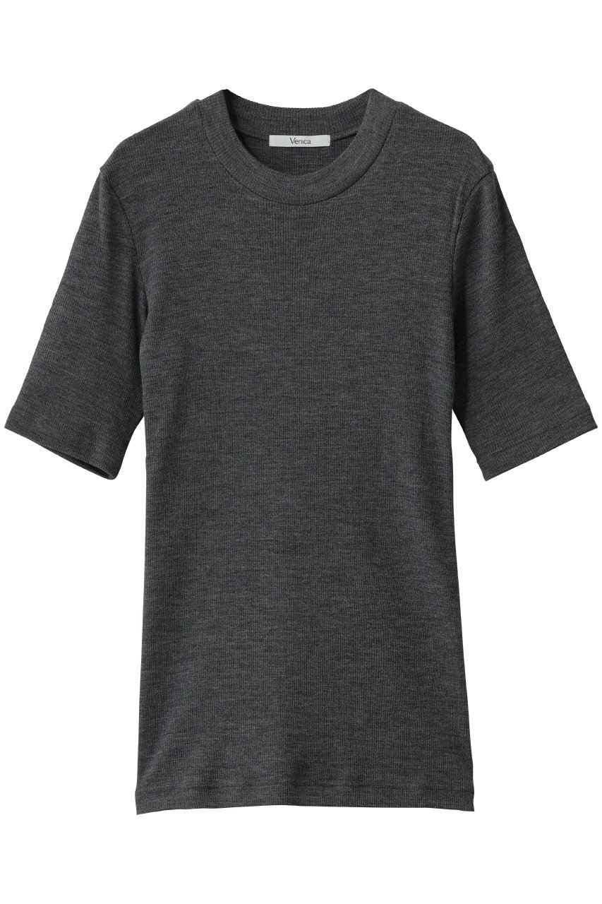 Venica Wool rib tee (gray, F) ヴェニカ ELLE SHOP