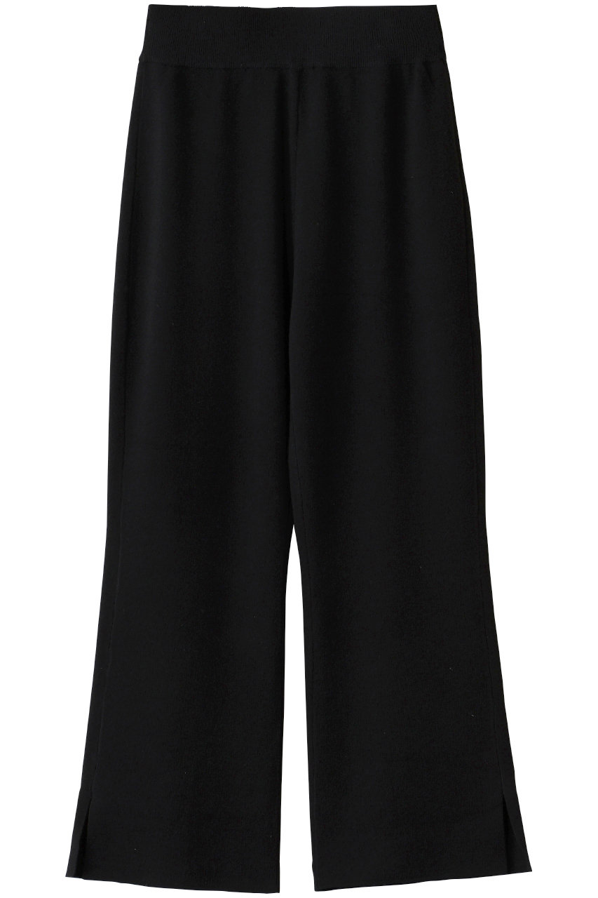 Venica Sideslit wool knit pants (black, 2) ヴェニカ ELLE SHOP