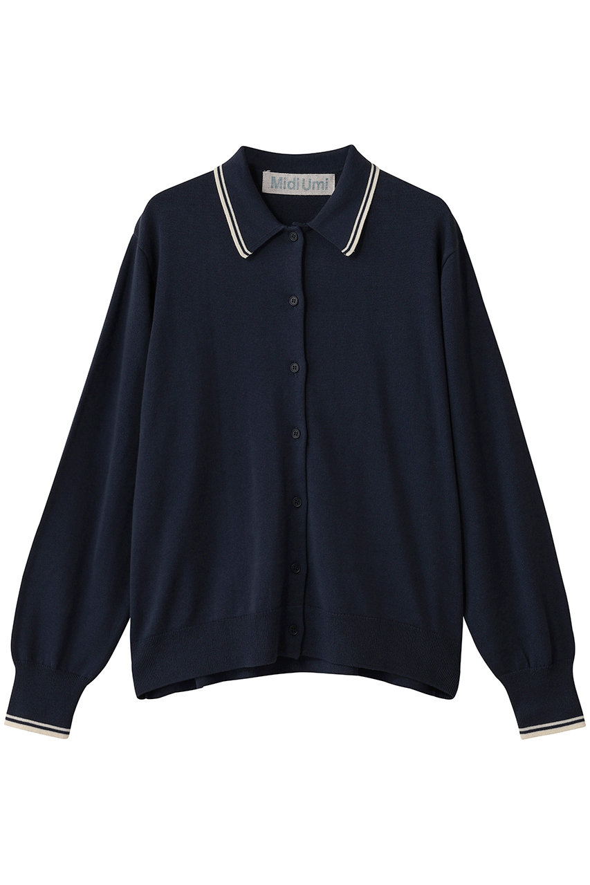 MidiUmi polo knit CD カーディガン (navy, F) ミディウミ ELLE SHOP MidiUmi polo knit CD カーディガン (navy, F) ミディウミ ELLE SHOP