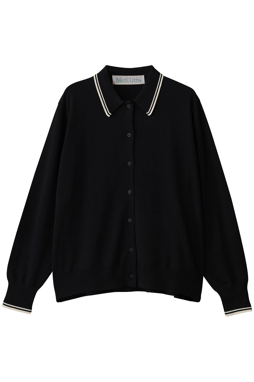 MidiUmi polo knit CD カーディガン (black, F) ミディウミ ELLE SHOP MidiUmi polo knit CD カーディガン (black, F) ミディウミ ELLE SHOP
