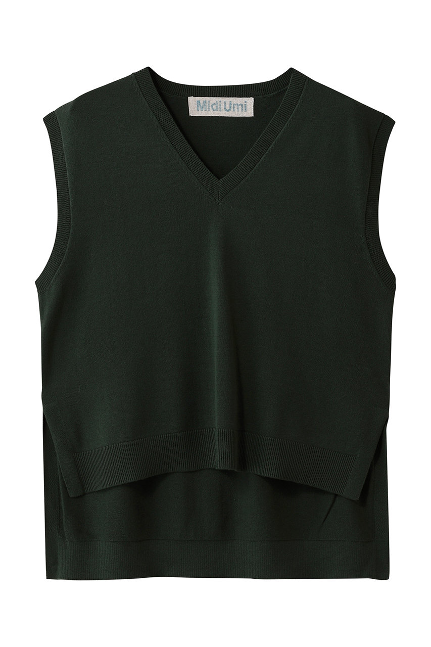 ミディウミ/MidiUmiのhigh-low V neck vest ベスト(green/3-729920)