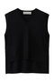 high-low V neck vest ベスト ミディウミ/MidiUmi black
