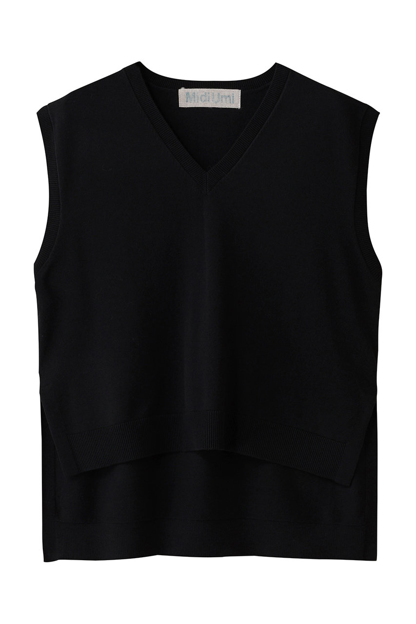 ミディウミ/MidiUmiのhigh-low V neck vest ベスト(black/3-729920)