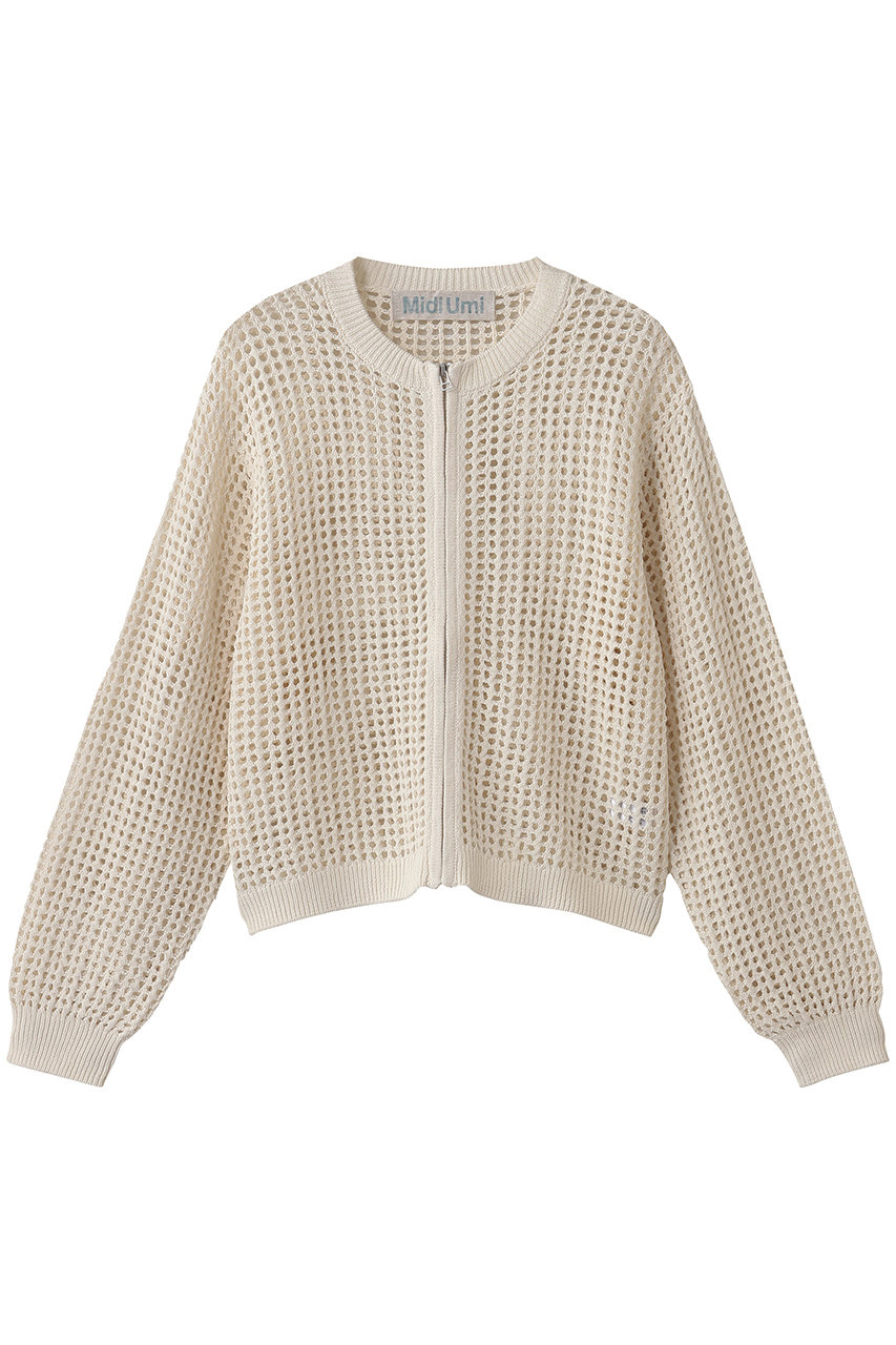 MidiUmi mesh knit zip CD カーディガン (kinari, F) ミディウミ ELLE SHOP MidiUmi mesh knit zip CD カーディガン (kinari, F) ミディウミ ELLE SHOP