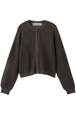 ミディウミ/MidiUmiのmesh knit zip CD カーディガン(110300/110303)