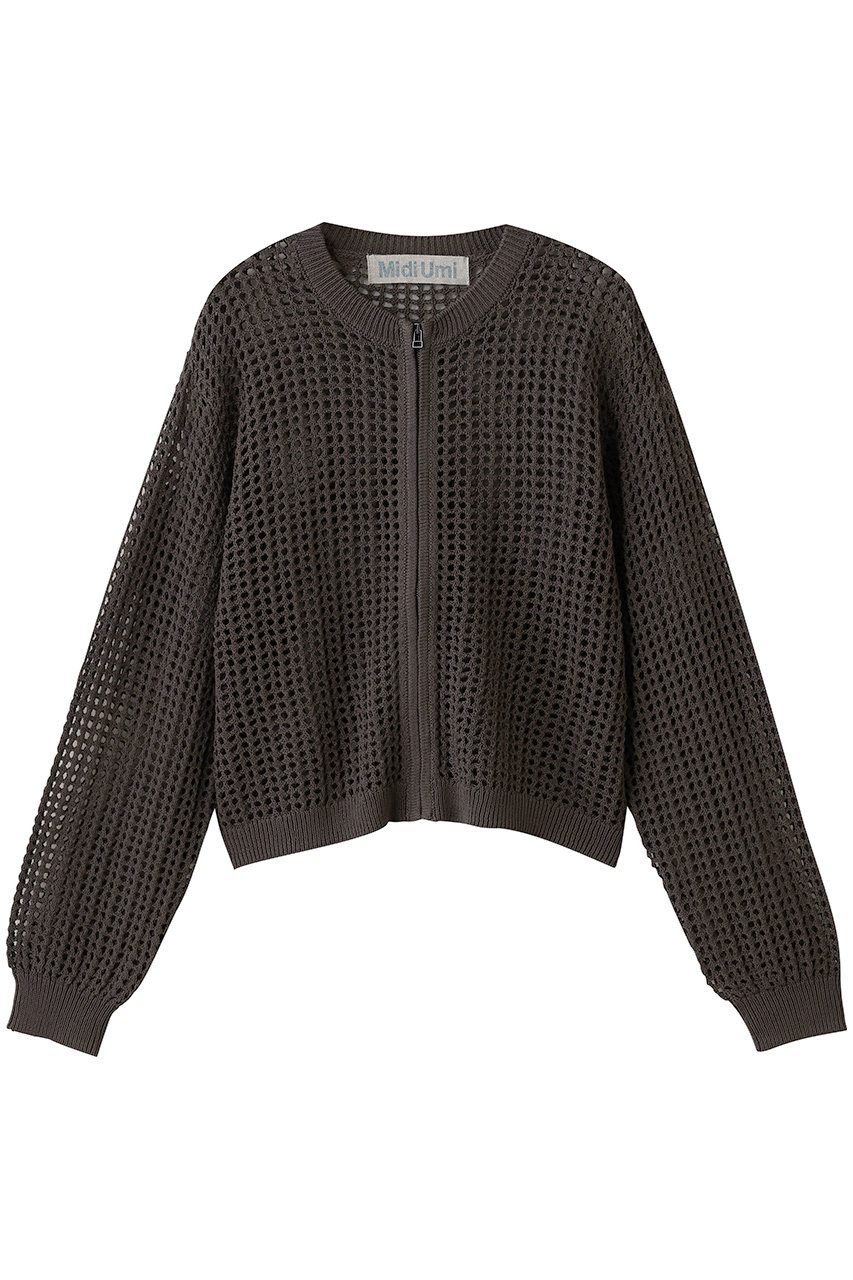 MidiUmi mesh knit zip CD カーディガン (c.gray, F) ミディウミ ELLE SHOP MidiUmi mesh knit zip CD カーディガン (c.gray, F) ミディウミ ELLE SHOP