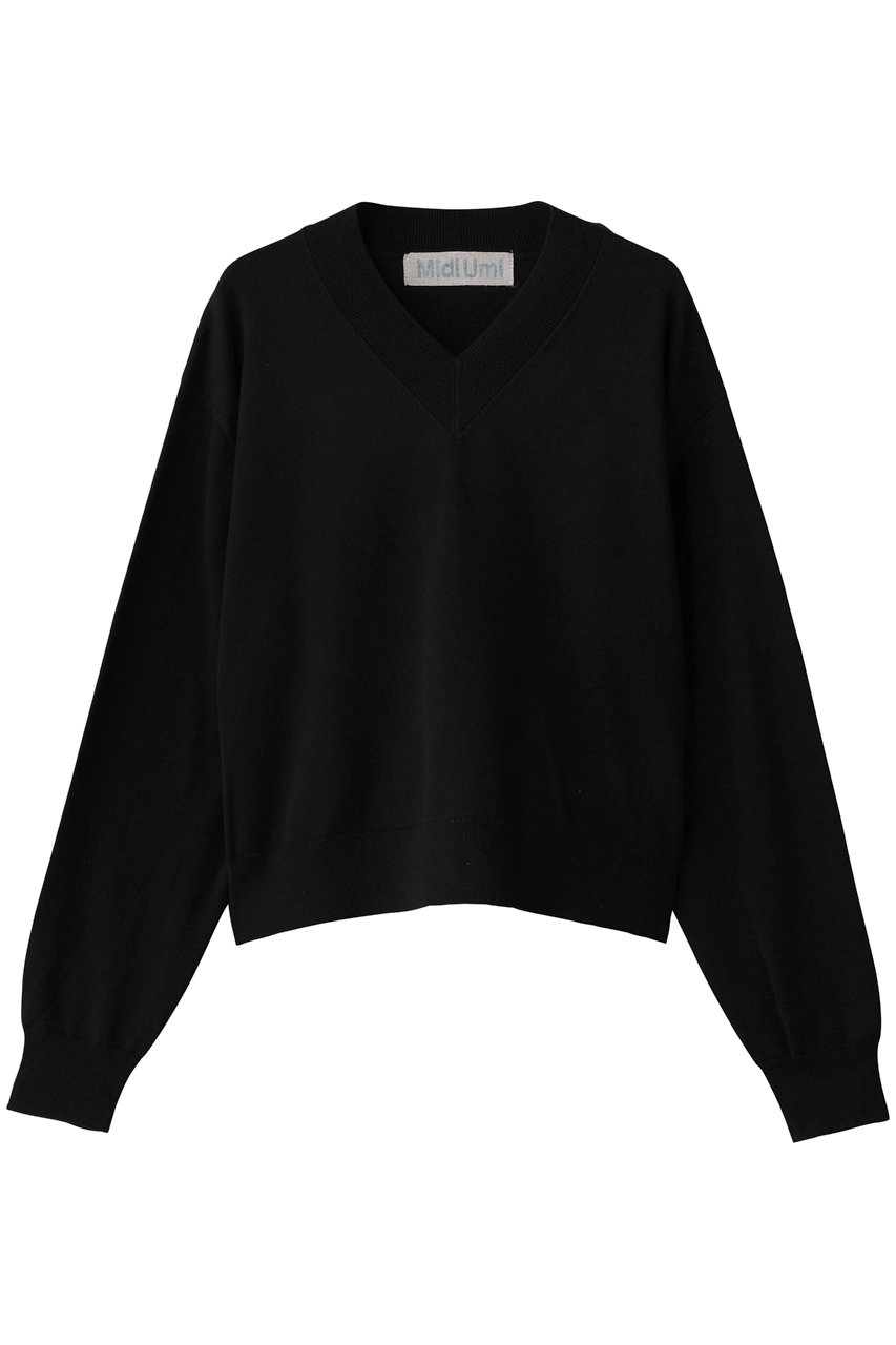 MidiUmi V neck knit PO プルオーバー (black, F) ミディウミ ELLE SHOP MidiUmi V neck knit PO プルオーバー (black, F) ミディウミ ELLE SHOP