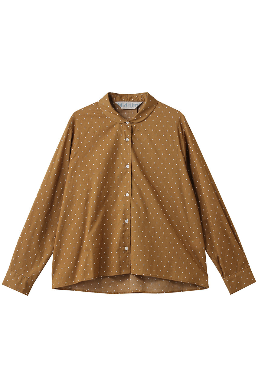 MidiUmi dots dutch collar shirt シャツ (brown, F) ミディウミ ELLE SHOP MidiUmi dots dutch collar shirt シャツ (brown, F) ミディウミ ELLE SHOP