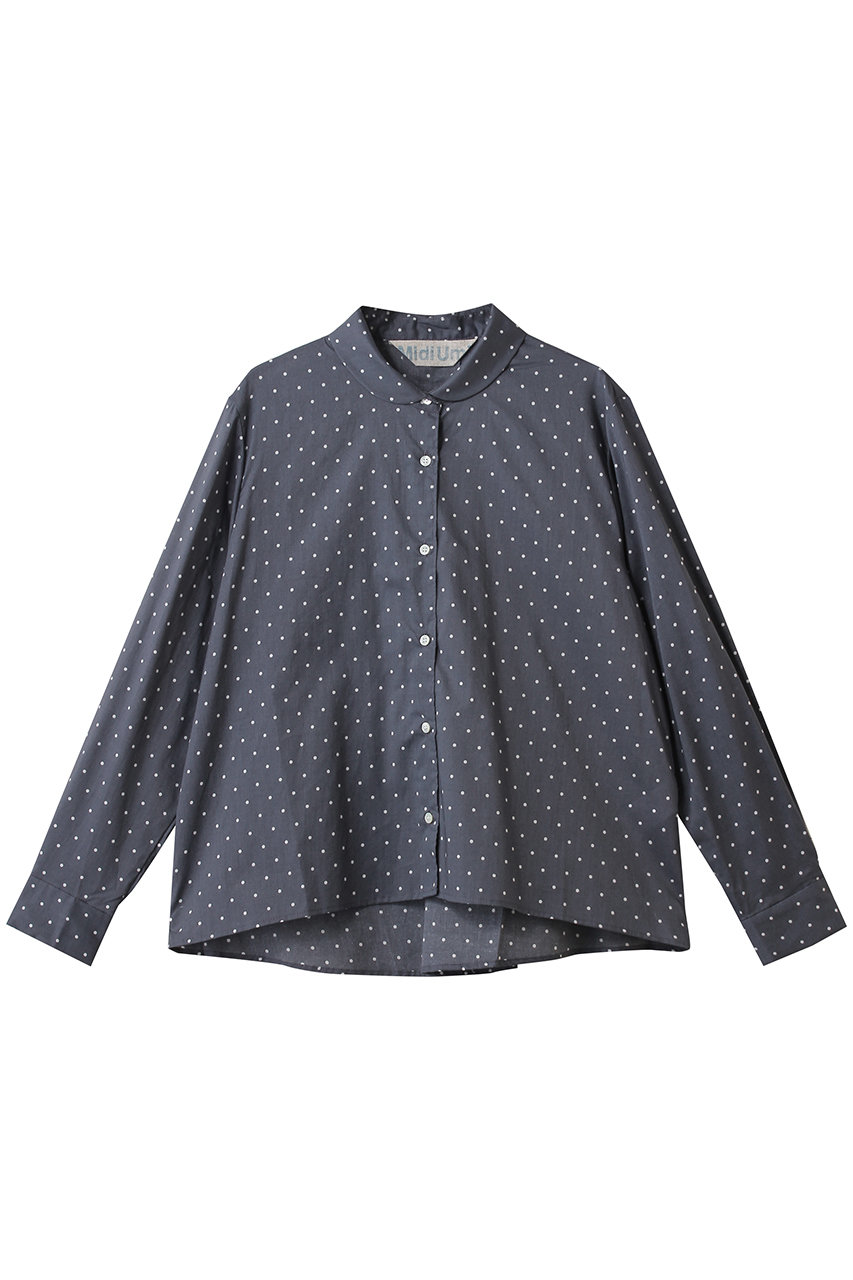 MidiUmi dots dutch collar shirt シャツ (gray, F) ミディウミ ELLE SHOP MidiUmi dots dutch collar shirt シャツ (gray, F) ミディウミ ELLE SHOP