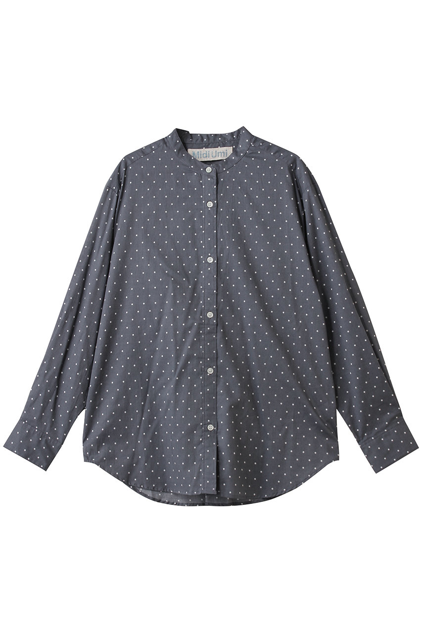 MidiUmi dots band collar shirt シャツ (gray, F) ミディウミ ELLE SHOP MidiUmi dots band collar shirt シャツ (gray, F) ミディウミ ELLE SHOP