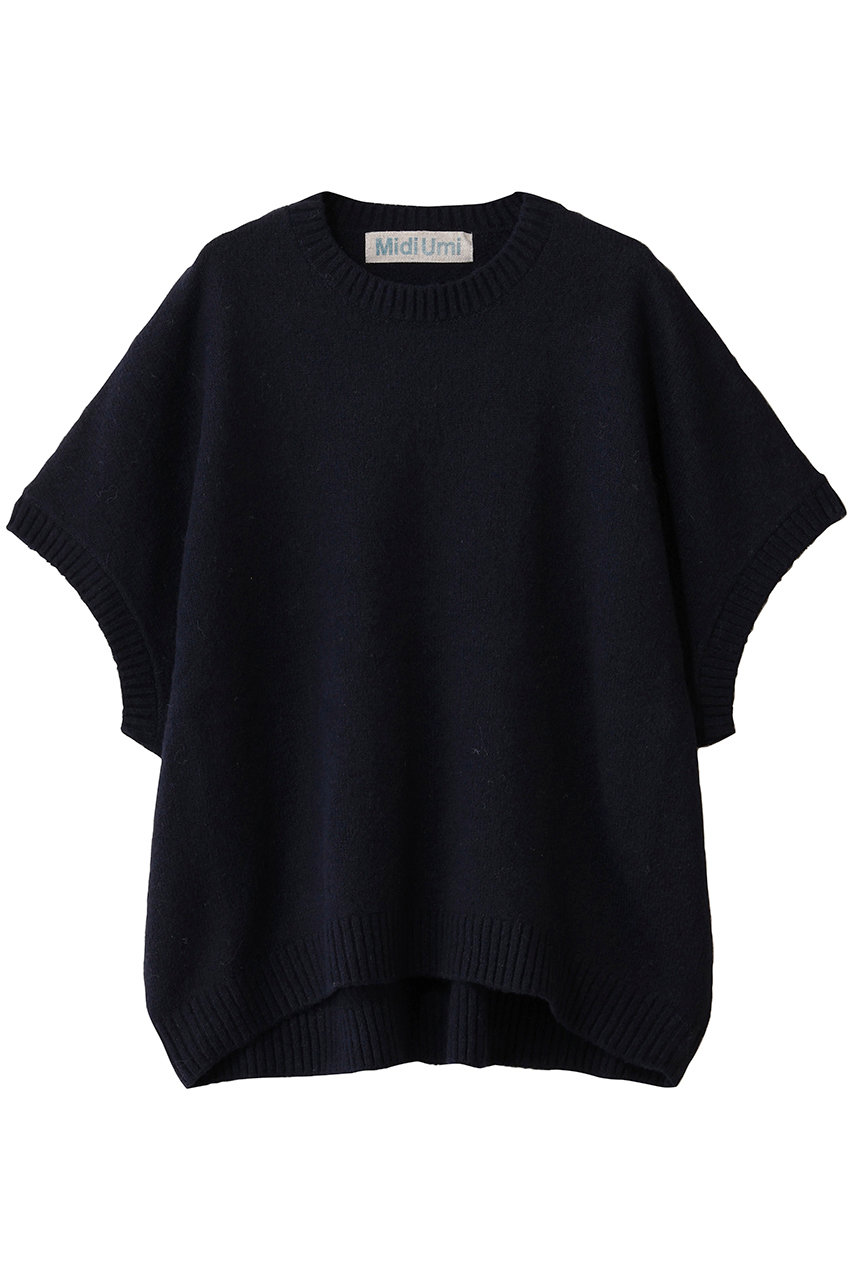 MidiUmi crew neck cocoon vest ベスト (navy, F) ミディウミ ELLE SHOP