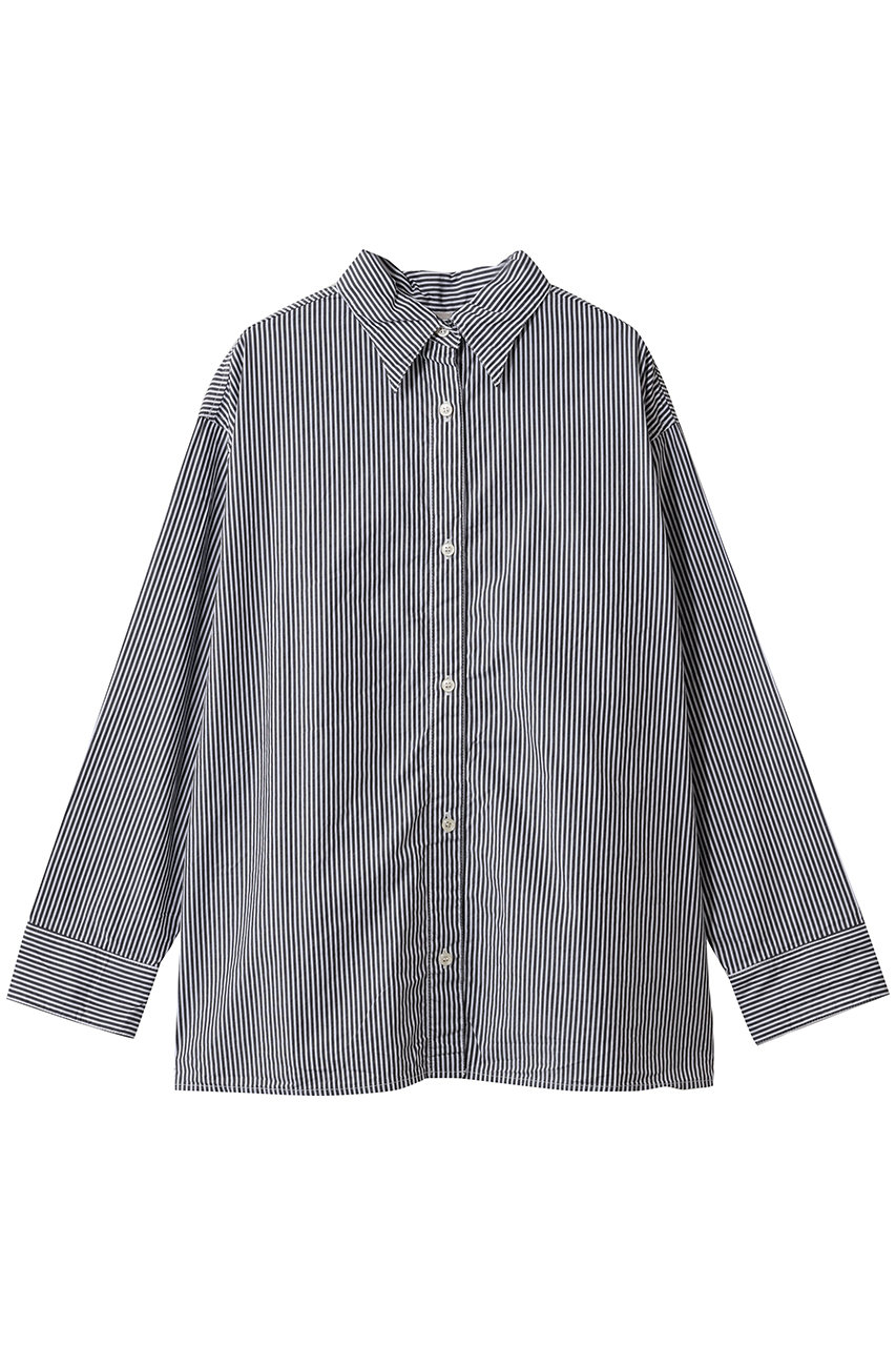 ミディウミ/MidiUmiのpointed collar stripe shirt シャツ(black/4-730027)