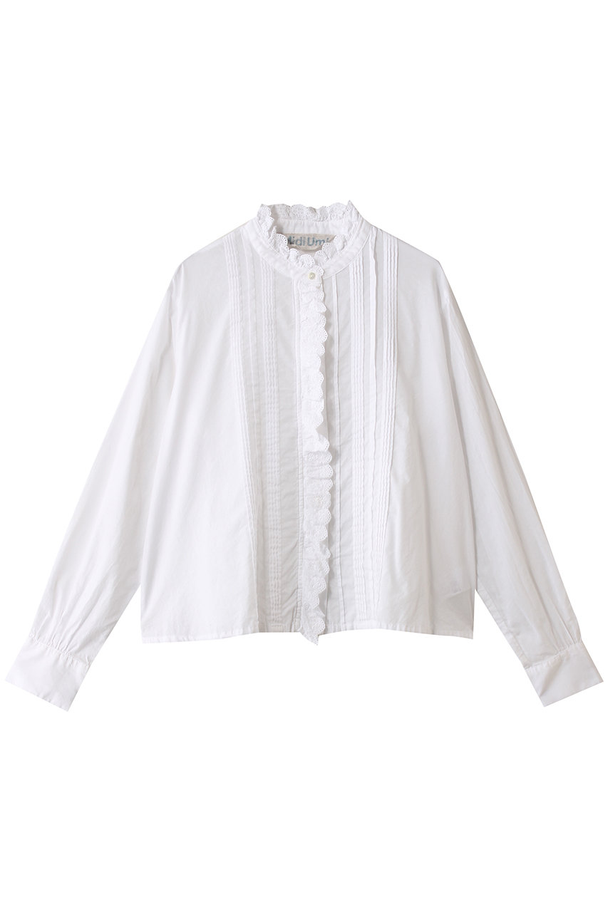 ミディウミ/MidiUmiのpin tuck lace shirt シャツ(off white/1-730078)