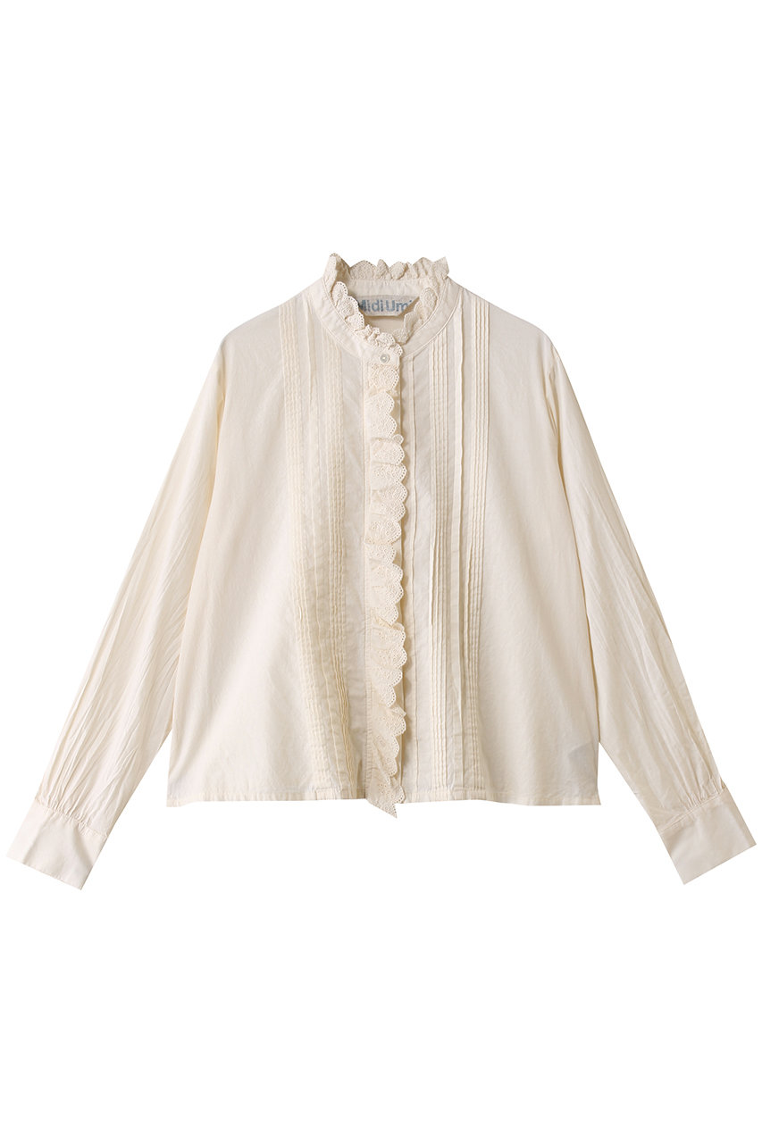 ミディウミ/MidiUmiのpin tuck lace shirt シャツ(ivory/1-730078)