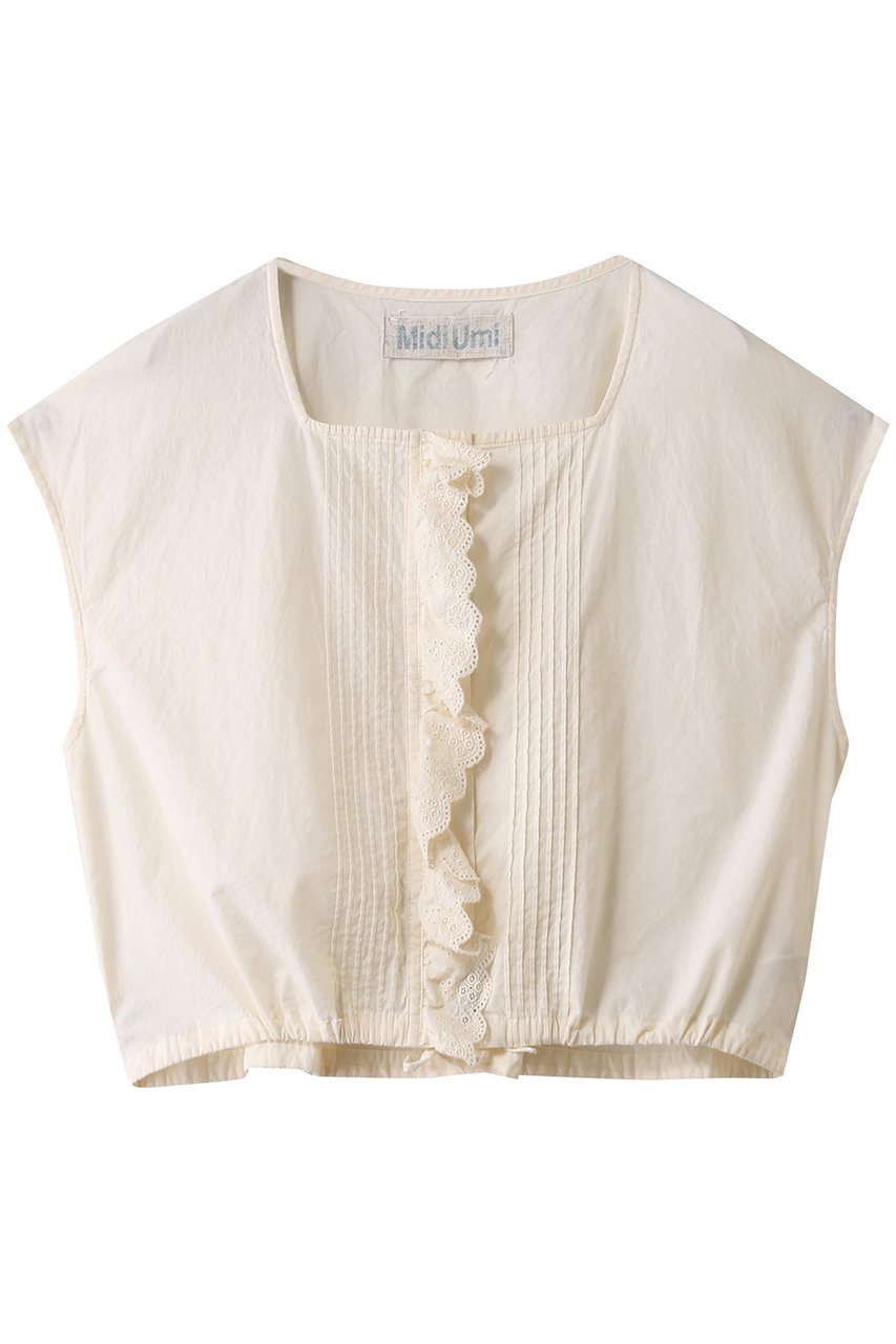 ミディウミ/MidiUmiのpin tuck lace vest ベスト(ivory/1-730079)