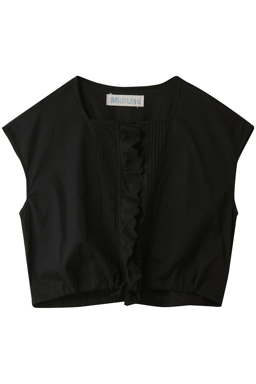 ミディウミ/MidiUmiのpin tuck lace vest ベスト(black/1-730079)