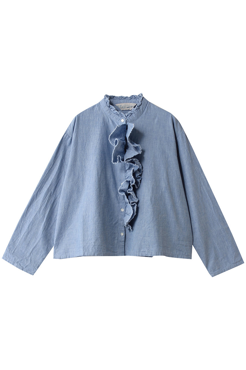 ミディウミ/MidiUmiのdungarees ruffle shirt シャツ(blue/1-730081)