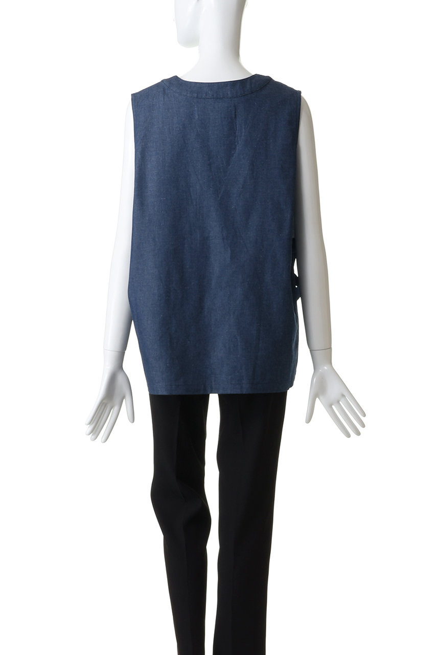 MidiUmi(ミディウミ)｜denim side strap vest ベスト/blue の通販