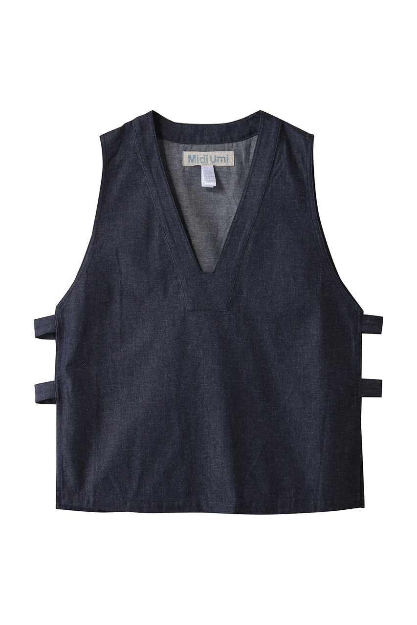 ミディウミ/MidiUmiのdenim side strap vest ベスト(navy/1-730082)