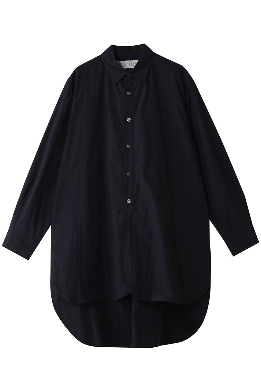 ミディウミ/MidiUmiのwide long shirt シャツ(navy/1-730088)