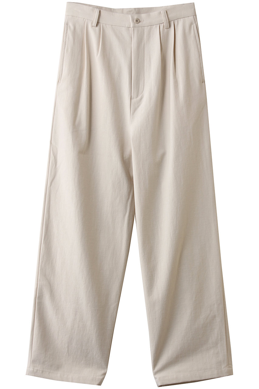 ミディウミ/MidiUmiのback satin 2tuck PT パンツ(ivory/1-760073)