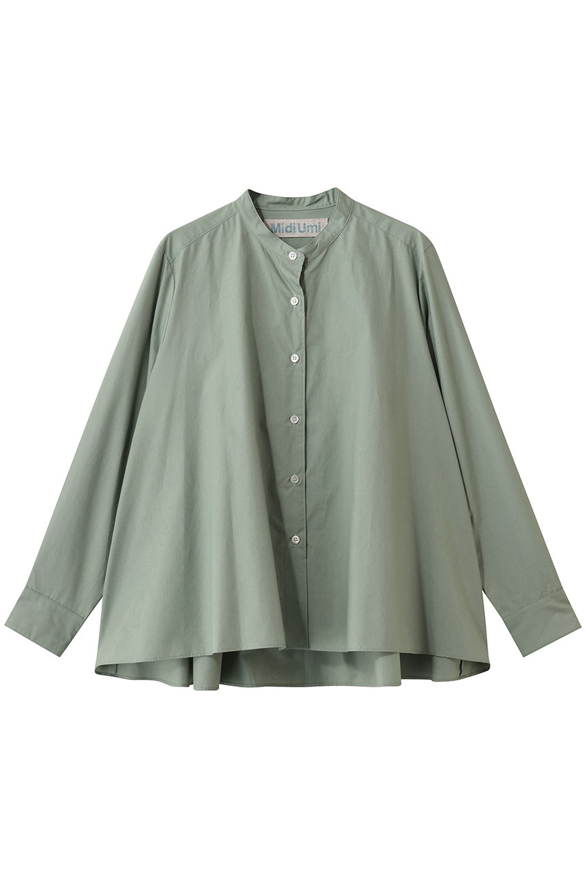 ミディウミ/MidiUmiのA line band collar shirt シャツ(green/3-73999661)