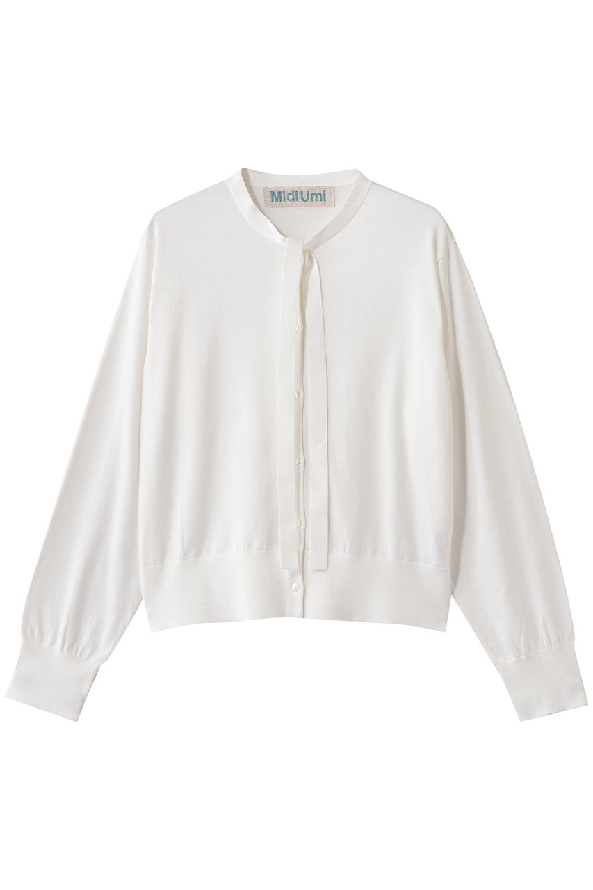 ミディウミ/MidiUmiのbow-tie knit CD カーディガン(off white/1-720100)