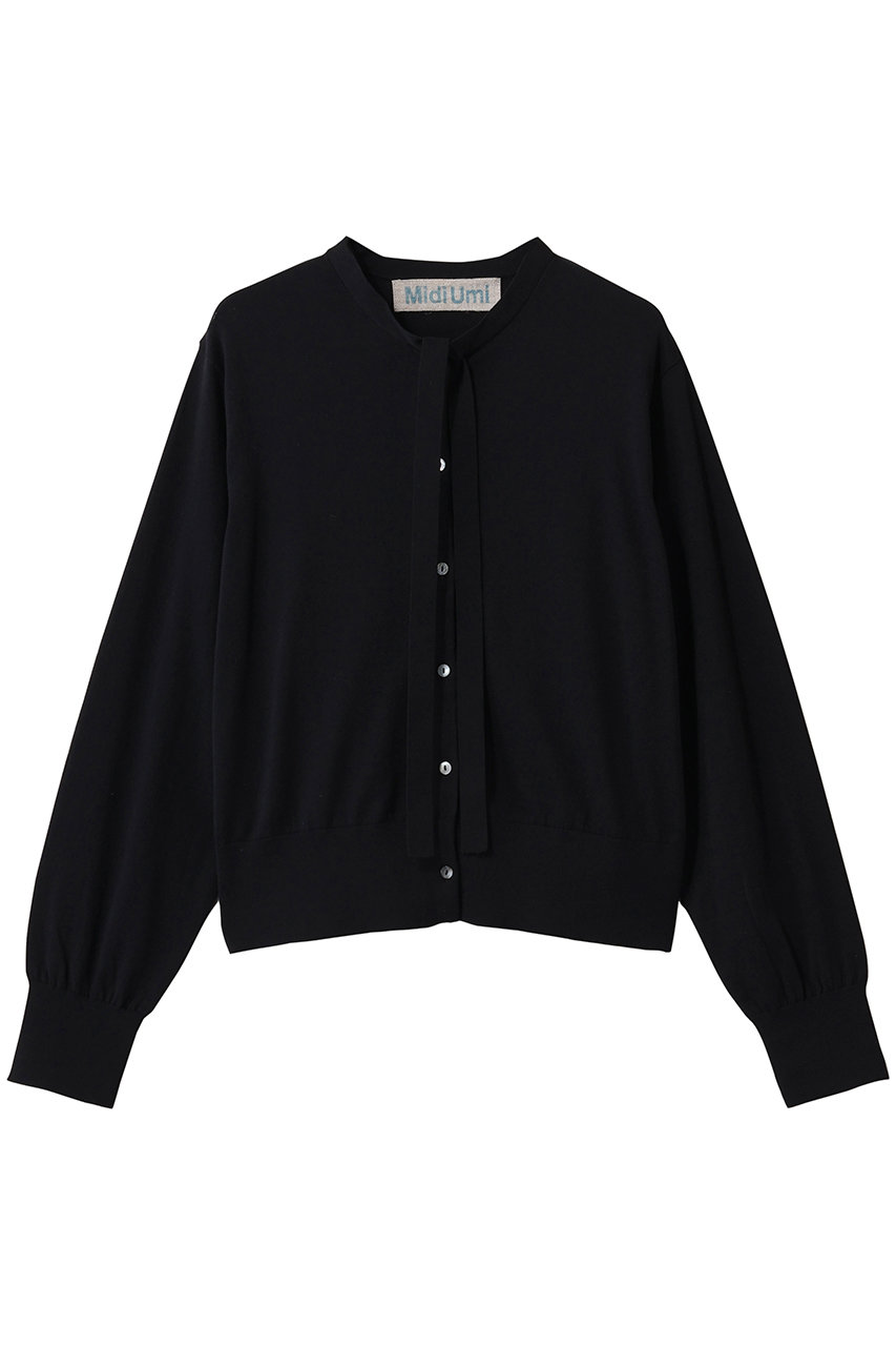 ミディウミ/MidiUmiのbow-tie knit CD カーディガン(black/1-720100)