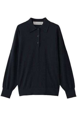 ミディウミ/MidiUmiのwide knit polo ポロ(110300/110301)