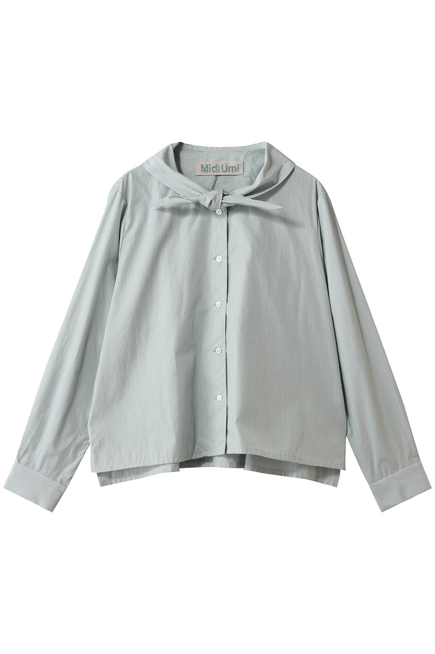 ミディウミ/MidiUmiのscarf like short shirt シャツ(green/1-730108)