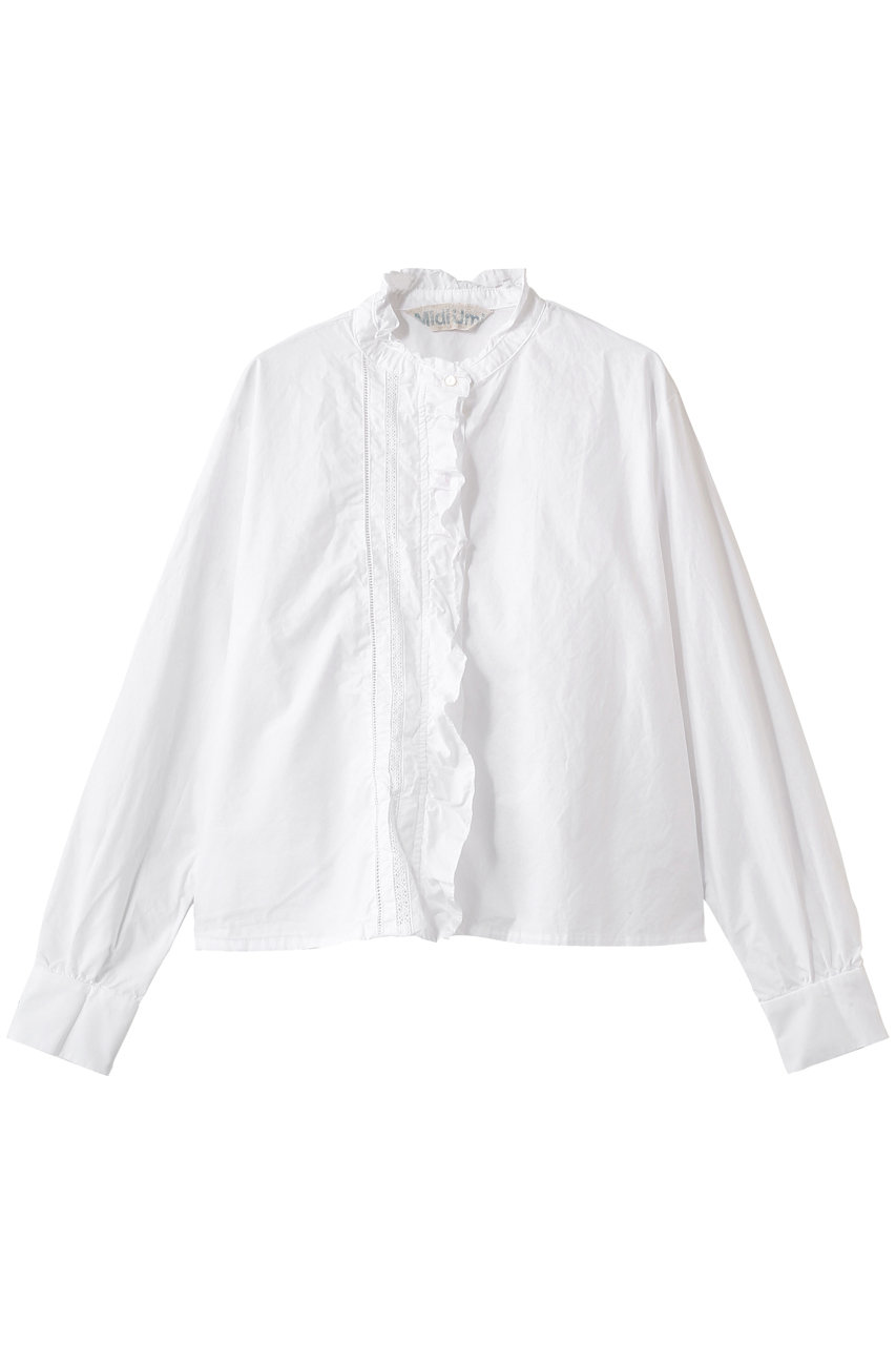 ミディウミ/MidiUmiのfront frill lace shirt シャツ(off white/1-730155)