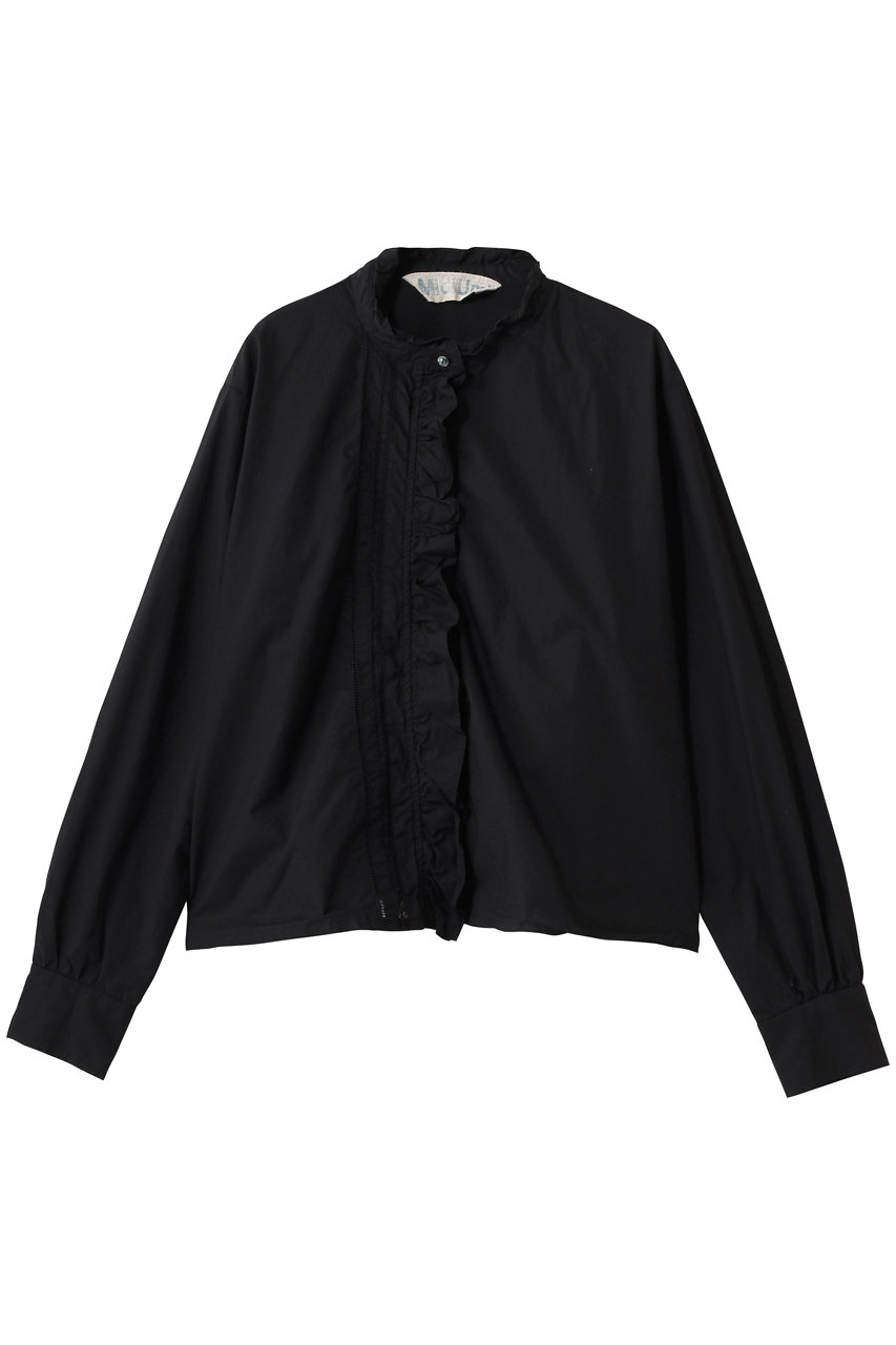 ミディウミ/MidiUmiのfront frill lace shirt シャツ(black/1-730155)