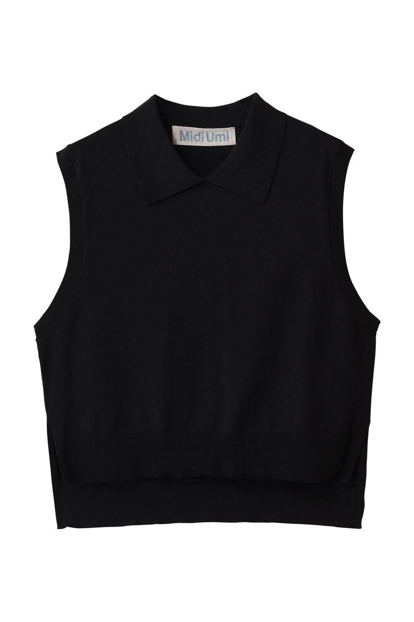 ミディウミ/MidiUmiのcollared knit vest ベスト(black/1-720145)