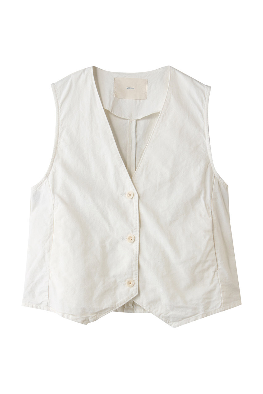 ミディウミ/MidiUmiのC/L vest ベスト(off white/1-730131)