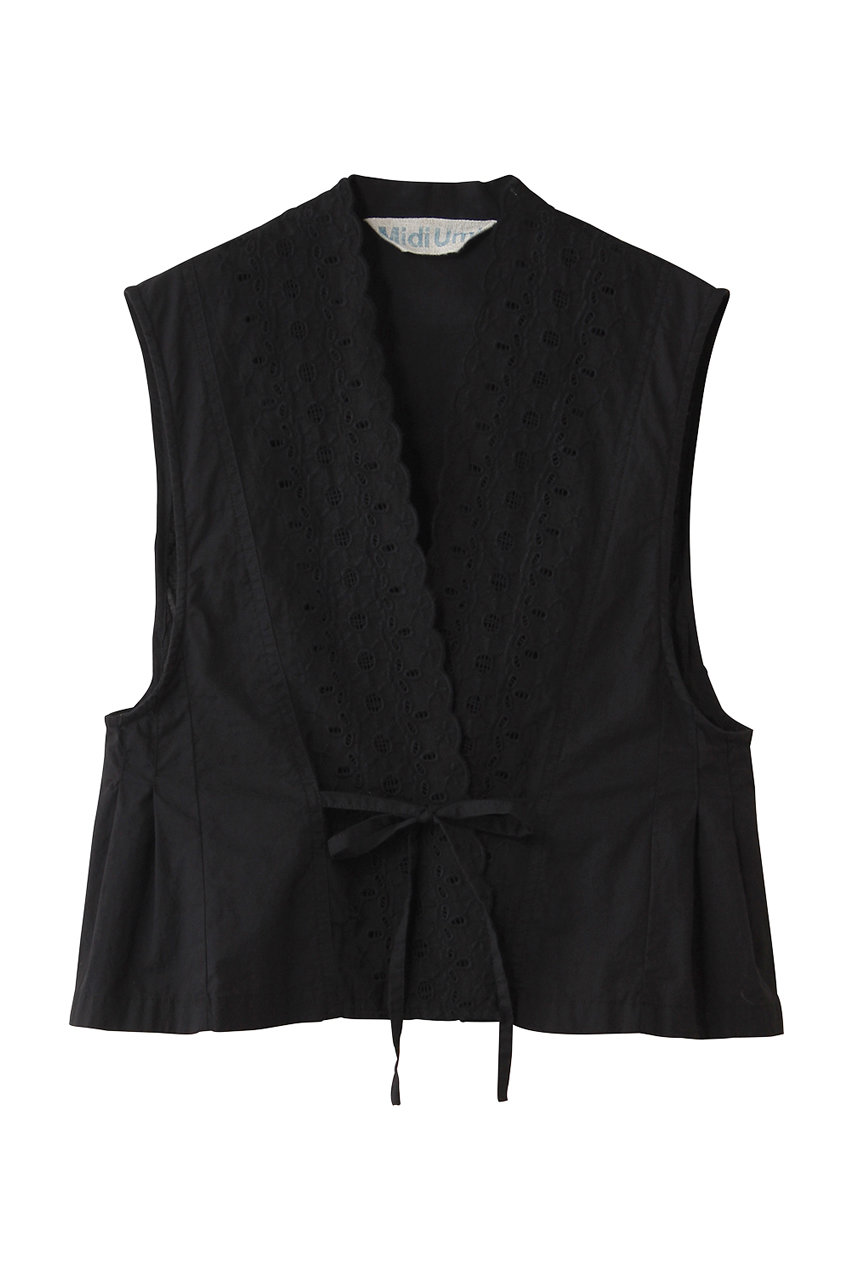 ミディウミ/MidiUmiのlace side tuck vest ベスト(black/1-730152)