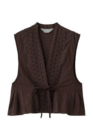 ミディウミ/MidiUmiのlace side tuck vest ベスト(110300/110301)