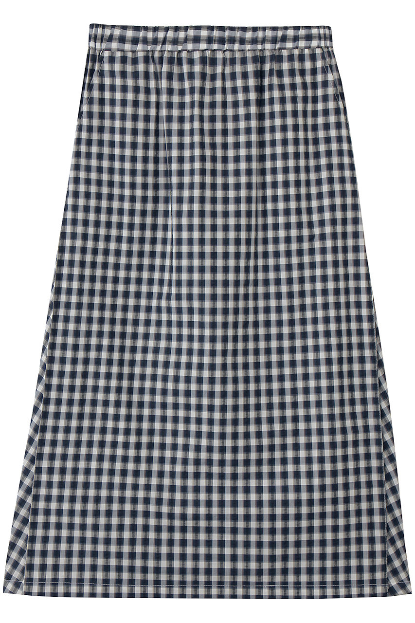 ミディウミ/MidiUmiのseersucker check SK スカート(navy/1-760135)