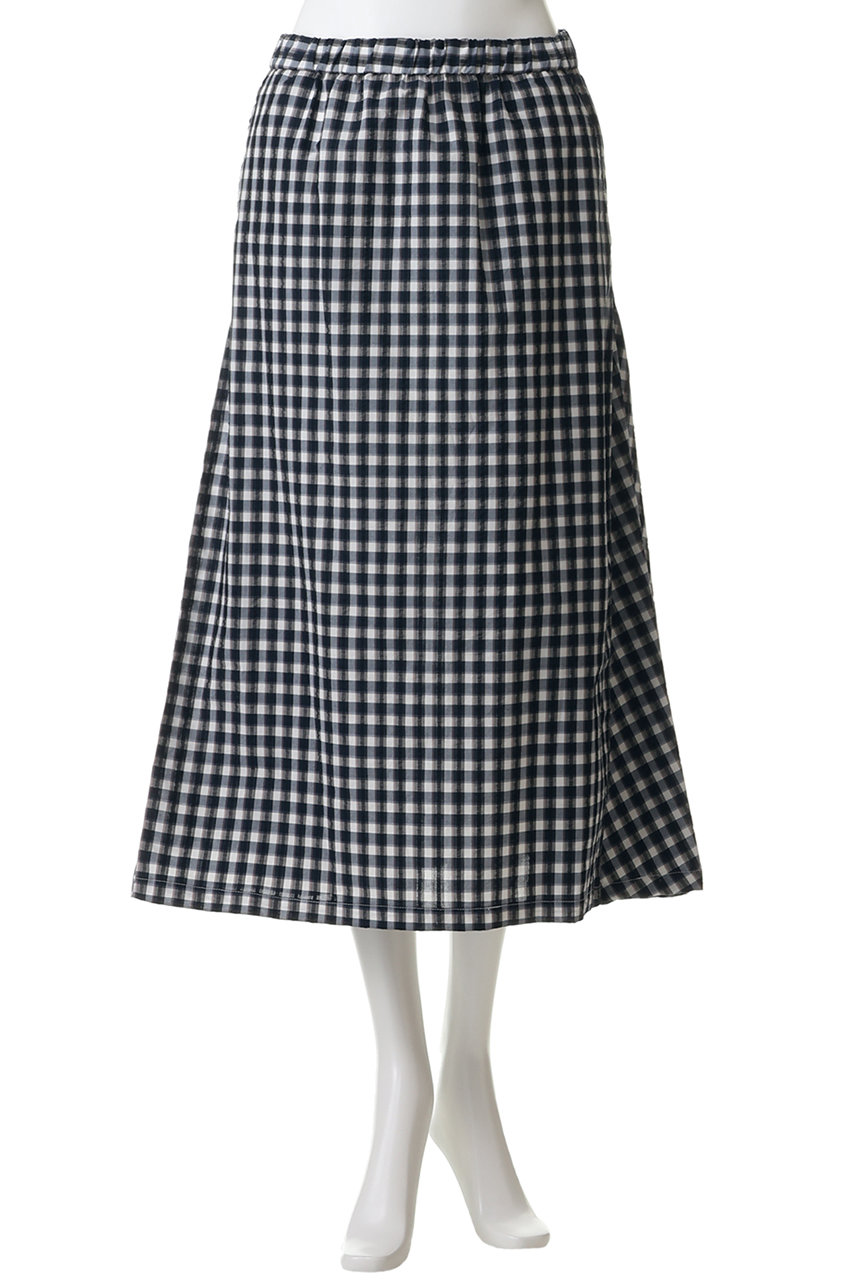 MidiUmi(ミディウミ)｜seersucker check SK スカート/navy の通販