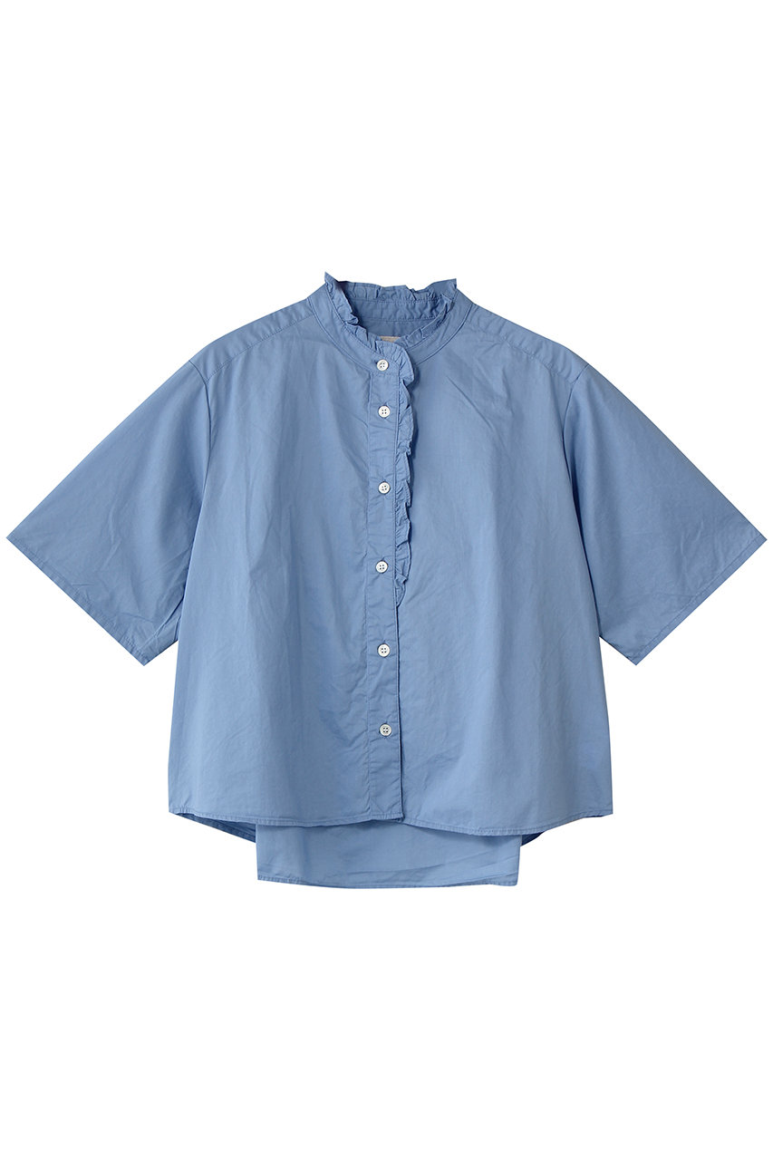 ミディウミ/MidiUmiのh/s front half frill shirt シャツ(blueA/2-730183)