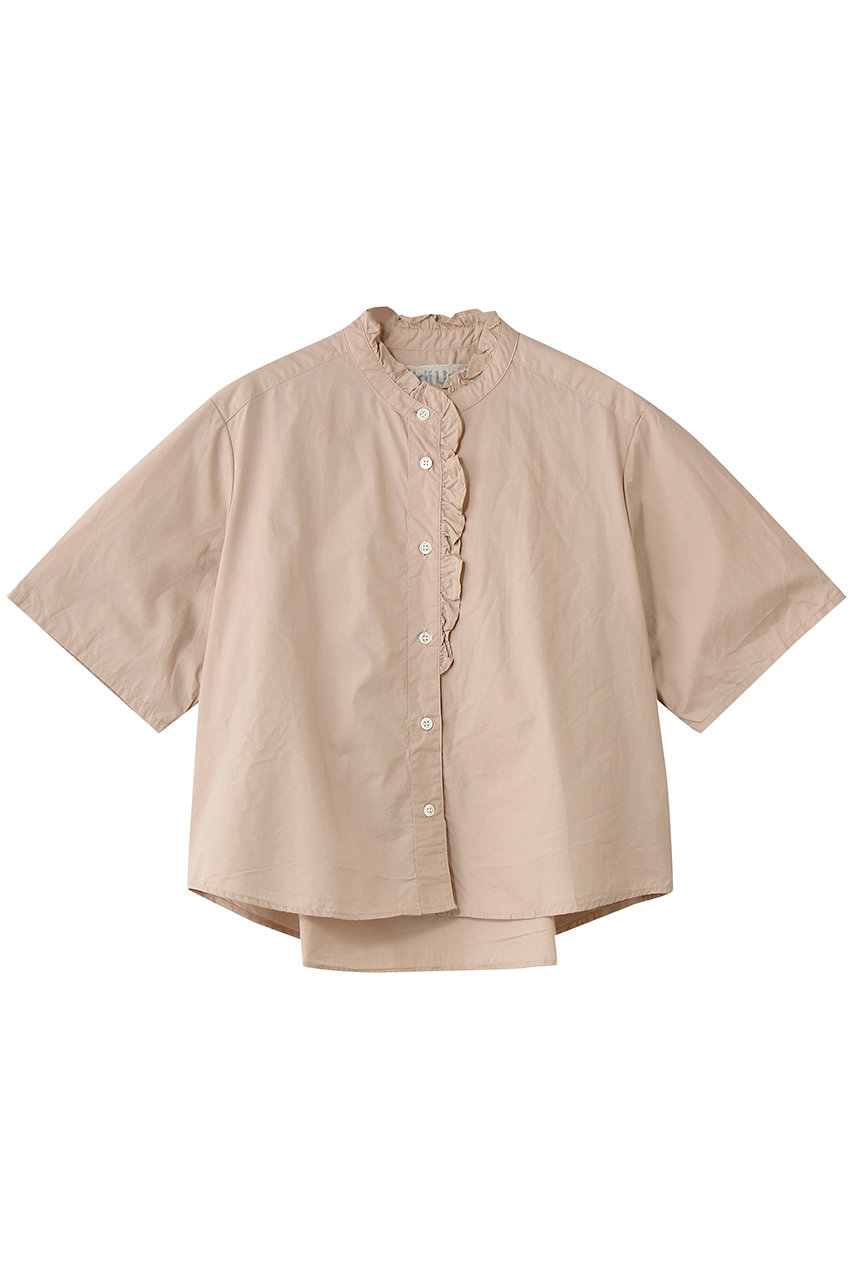 ミディウミ/MidiUmiのh/s front half frill shirt シャツ(pink/2-730183)