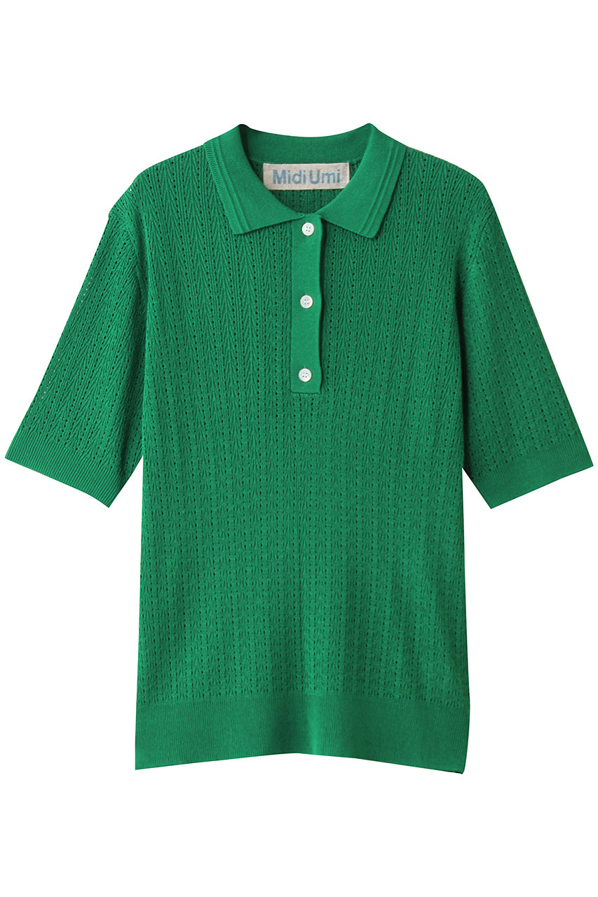 ミディウミ/MidiUmiのknit polo P/O プルオーバー(green/2-720190)