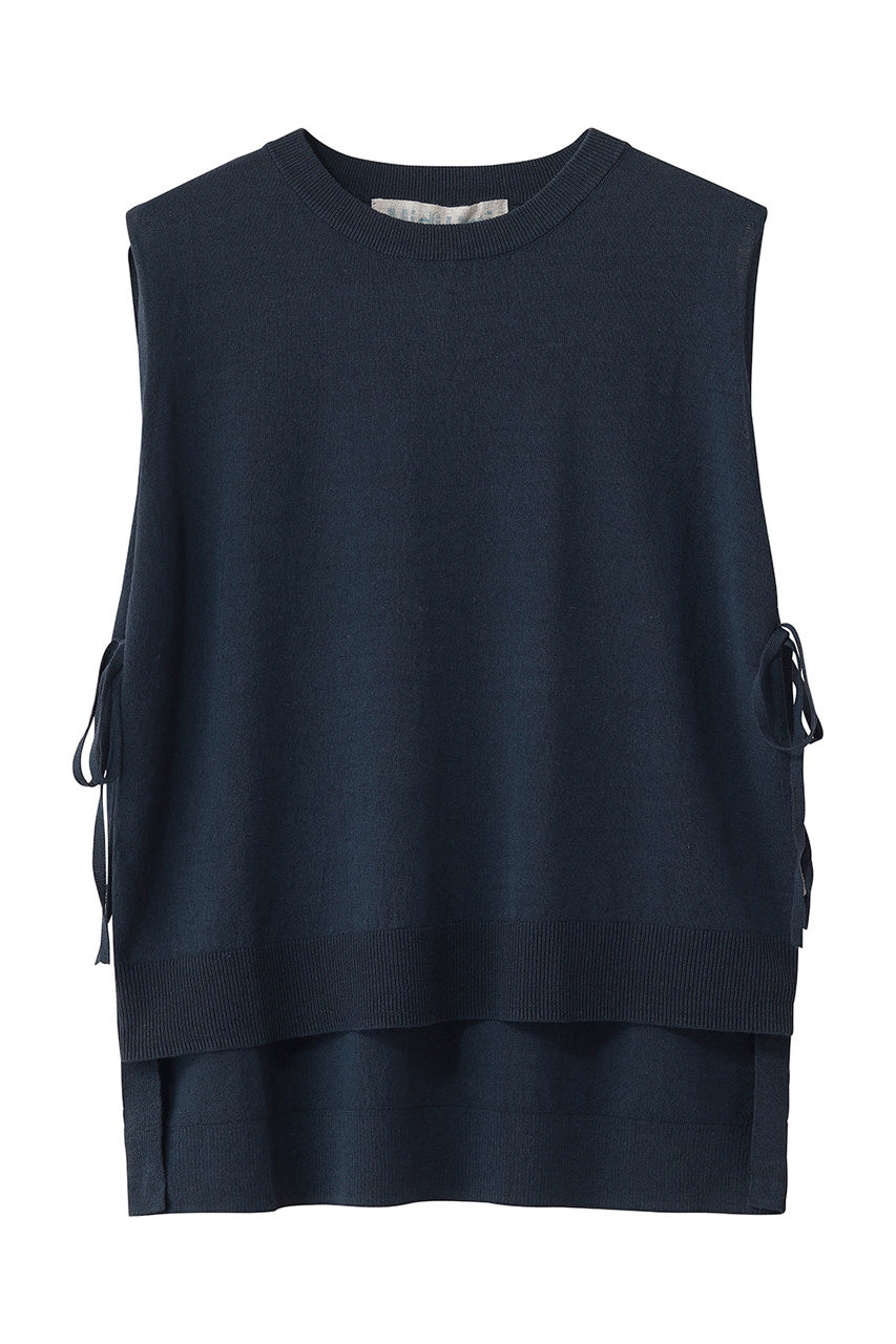 ミディウミ/MidiUmiのC/L side ribbon vest ベスト(navy/2-720173)
