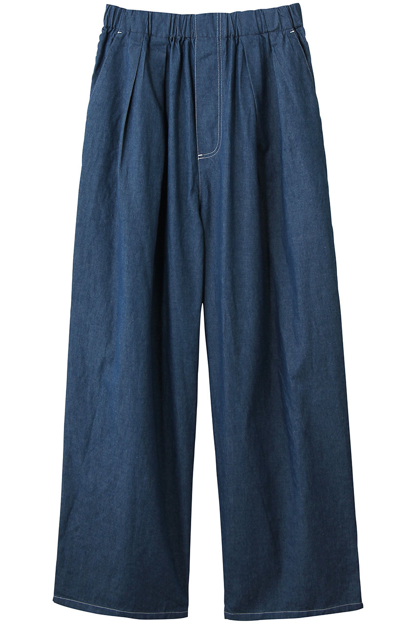 ミディウミ/MidiUmiのdenim tuck wide easy PT パンツ(blue/2-760207)