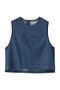 compact denim vest ベスト ミディウミ/MidiUmi blue
