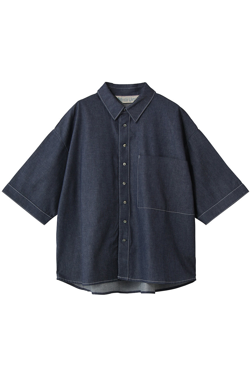 ミディウミ/MidiUmiのbig pocket denim shirt シャツ(navy/2-730205)