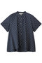 half slv dots A line shirt シャツ ミディウミ/MidiUmi navy