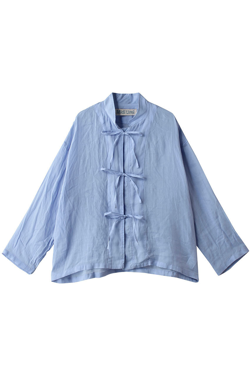 MidiUmi ramie shirt JK シャツジャケット (l.blue, F) ミディウミ ELLE SHOP