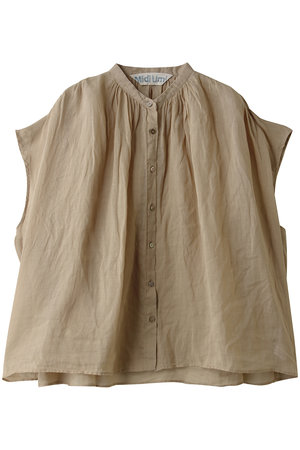 ミディウミ/MidiUmiのramie gather N/S shirt シャツ(110400/110401)